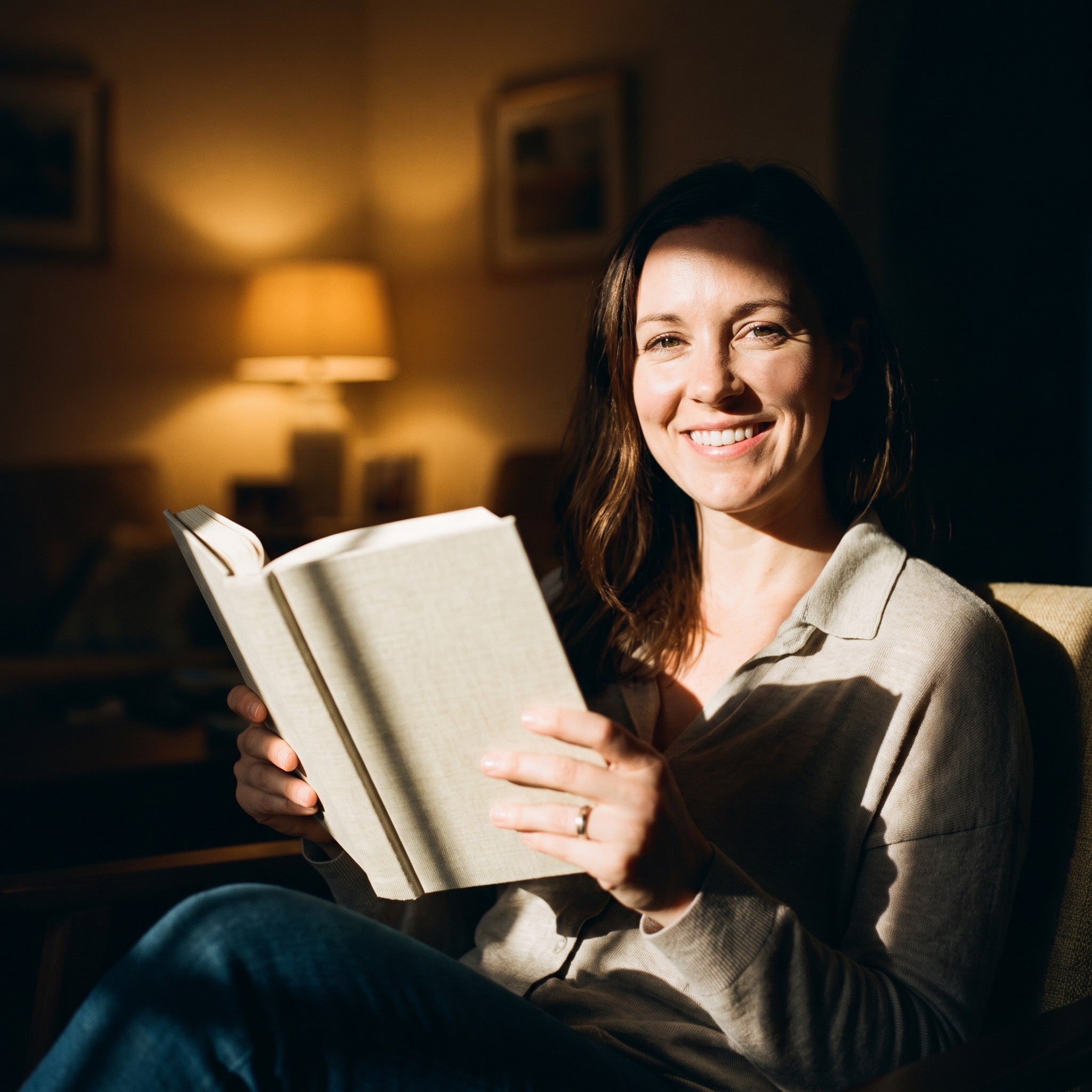 Review photo — cover on a bookshelf